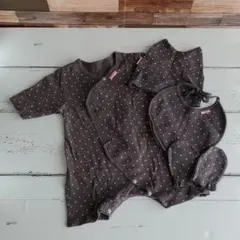 ロンパース　帽子　スタイ　ミトン　セット