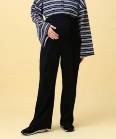 レプシム　マタニティパンツ　スラックス　ブラック