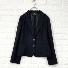 ランバンコレクション/40/黒/テーラードジャケト/ウール/軽やか/薄手/春夏