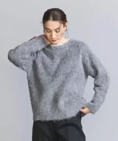 B&Y アルパカブレンド ファークルーネックニットプルオーバー