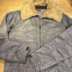 PUMA ファー襟付きジャンパー Mサイズ グレー