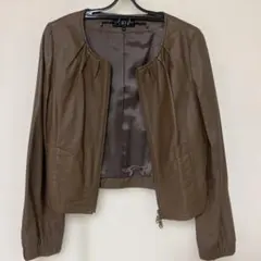 レザージャケット ショート丈 ブラウン