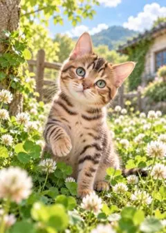 【3枚で1200円】☆子猫の幻想的イラストポスター