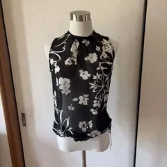 AUSTIN REED オースチンリード 花柄 ビジュー半袖ブラウス シースルー 