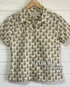 Tori Richard ハワイ製 パイナップル柄 アロハシャツ レディース Sのサムネイル