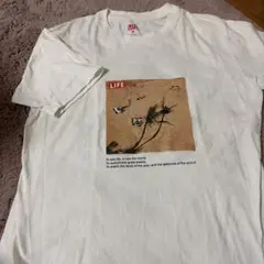 LIFE ライフ マガジン プリントTシャツ 綿100% ホワイト Mのサムネイル