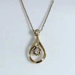 ヴァンドーム青山　K10 ドロップ　ダイヤモンド　ネックレス　イエローゴールド