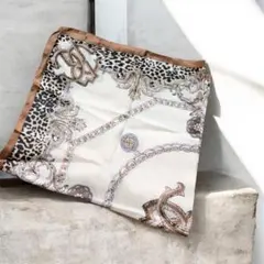 レオパード柄 チェーンモチーフ スカーフ