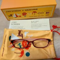 JINS ×クレパスコラボ　ブルーライトカットメガネ　25%キッズ用　パープル系