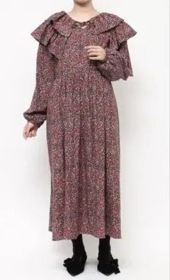 merry jenny Wフリルカラーflowerワンピース