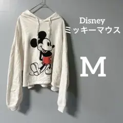 Disney ミッキーマウス フード付きパーカー M ショート丈　クロップド