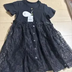 新品　nino　ニノ　ワンピース　半袖ワンピース　黒　レース　星柄