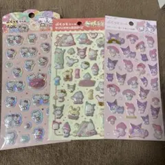新品 サンリオ ぷくっとシール 3枚セットダイソー