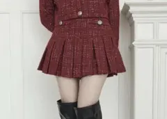 Darich ツイードチェックプリーツスカート