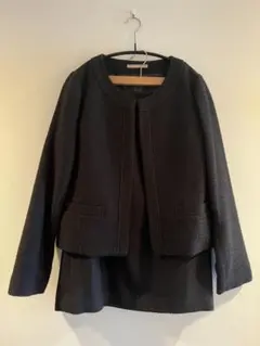 ナチュラルビューティーベーシック　ノーカラースーツ　セットアップ　Ｌ