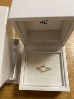 ☆4℃(ヨンドシー)☆10Kイエローゴールド2粒ダイヤモンドリング6号