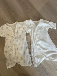 ジェラートピケ　ベビー服 「新生児」ぬいぐるみモチーフコンビ肌着　50-60