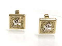 状態良好 ■ ニナリッチ NINA RICCI ■ スクエア ロゴ イヤリング