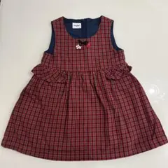 familiar ジャンバースカート 赤 チェック柄