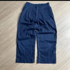 ユニクロ　デニムワイドアンクルパンツ ウエスト後ろゴム　カジュアル　デニム