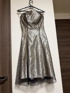 Dress Black 9号 ゴールド×ブラック レースドレス 演奏会 結婚式