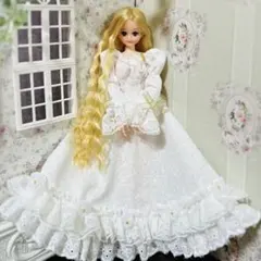 ジェニーフレンド27cmドール服 水色と紺のドレス - メルカリ