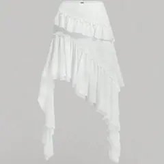 SHEIN MOD 女性用不揃い ラッフルヘム スカート