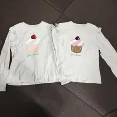 GAP カップケーキスパンコール長袖フリル Tシャツ 150cm　双子用