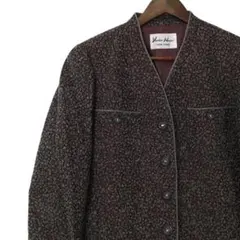 【美品】ユキコハナイ ノーカラーツイードジャケット セレモニー きれいめ 卒業式