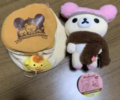 コリラックマ ぬいぐるみ マスコット キイロイトリ　パンケーキポーチ　2点セット