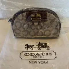 未使用 がま口 小銭 COACH コーチ コインケース シグネチャー ポーチ