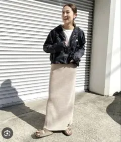 FRAMeWORK ヘビーワッフルタイトスカート ベージュ 36