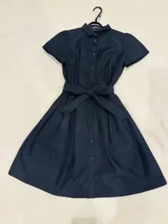 【美品】クレストブリッジ　シャドーチェック　フレアワンピース　ベルト付き