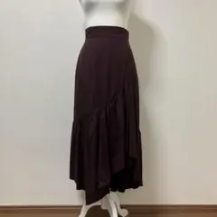 スナイデル　ロングスカート ショートパンツ内蔵　ボルドー　大人　春