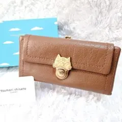 美品 ツモリチサト キャリー プットオンネコ 長財布 がま口 レザー 箱付きのサムネイル