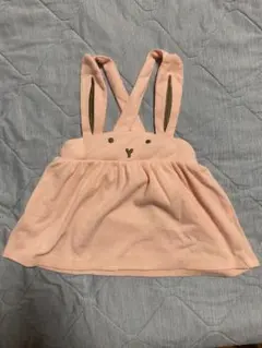 西松屋　ウサギの耳付きピンクスカート 60-70cm