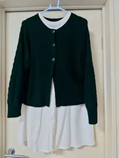 SM2 Loytaa!?☆美品☆ダークグリーン☆ニットカーディガン