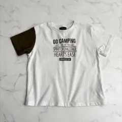 COMME CA ISM ロゴ半袖Tシャツ 110 ホワイト カーキのサムネイル