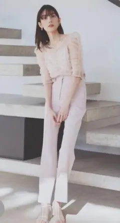 【タグ付き未着用】SNIDEL ハイウエストスラックスパンツ ピンク 美脚