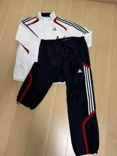adidas ジャージ上下セット ホワイト/ネイビー/レッド