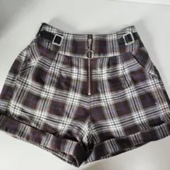 ブラウン系チェック 半ズボン 140cm