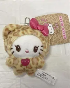 【437】ヒョウ柄キティちゃんキーホルダー ぬいぐるみギャル マスコット♡茶