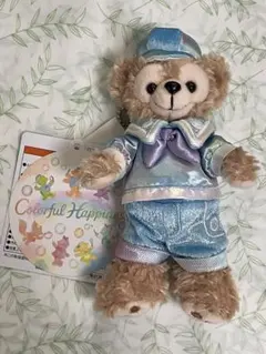 ディズニー　カラフルハピネス　ダッフィー　ぬいぐるみバッジ　ぬいぐるみ
