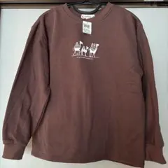 ブラウン 茶色 長袖 スウェット トレーナー LL 裏起毛
