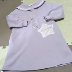 メゾピアノ　長袖ワンピース薄紫120