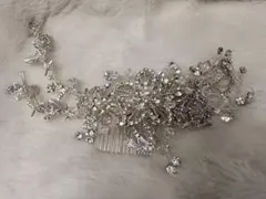 ウェディング ボンネ ヘッドドレス クリスタル ビーズ ヘッドドレス