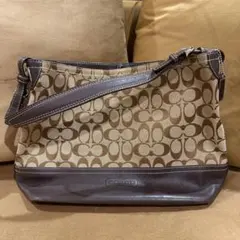 COACH コーチシグネチャー ワンショルダーキャンバス×レザー