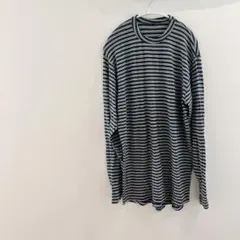 希少✨️ボーダー 長袖 ボートネック Tシャツ シンプル トップス グレー 黒