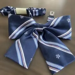 ❤️ネイビー ストライプ 学生服用リボン