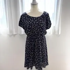 M ❤️2WAY❤️ チュニックワンピース レディース ネイビー 春秋冬 古着